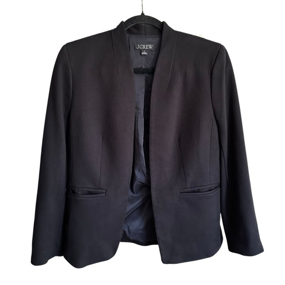 J. CREW Going Out Blazer Jacket In Black Stretch Twill Slim Fit Minimalist 8 - Picture 1 of 16